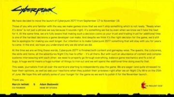 Cyberpunk 2077 has been delayed