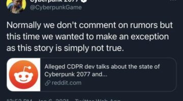 CDPR Confirms Rumored Cyberpunk 2077 Developer Post is “Untrue”