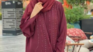 Handwork Maroon Abaya Dress | Try Latest Abaya Designs at Moistreet