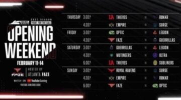 Call of Duty League 2021: Atlanta FaZe Home Series opening weekend schedule