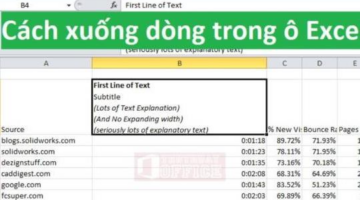 3 cách xuống dòng trong ô Excel trên máy tính và điện thoại