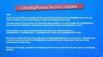 An update on the LittleBigPlanet server and online services