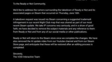 Real Reason Ready or Not was Pulled from Steam