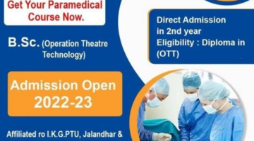 B.Sc (Operation Theatre Technology) in 2022.