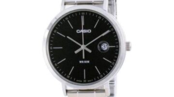 Casio Analog Display Black Dial Stainless Steel MTP-E175D-1E MTPE175D-1 Men’s Watch