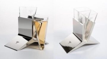 Tesla invented a liquor glass you can’t set down without a stand