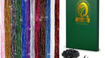 Hair Tinsel Strands Kit with Tools 12 Colors