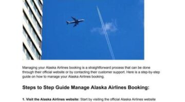 Alaska Airlines Manage Booking: Step by Step Guide