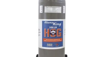 Flame King 100lb Horizontal & Vertical Propane Cylinder with POL & Wheels