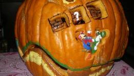 New Super Mario Bros. Wii pumpkin for Halloween