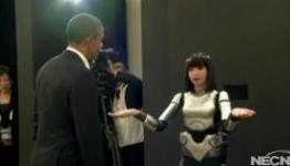 President Obama takes a minute to chat with our future robot overlords