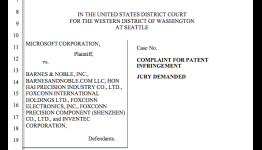 Microsoft sues Barnes and Noble, Foxconn, and Inventec