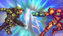 Master Chief VS Samus in adorable 2D-fighter form