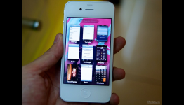 White iPhone 4 Running iOS 5 with Expose, Facebook Integration, Folder System