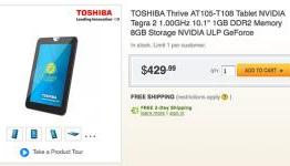 Toshiba Thrive Lands At Newegg With Free Shipping