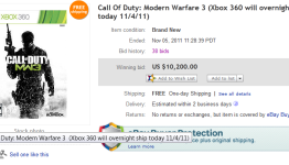 Early Modern Warfare 3 Copy Sells For $10,000,00
