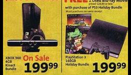 Hastings Black Friday: 4GB Xbox 360 Kinect Bundle, PS3 Holiday Bundle $200 each