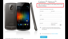 Galaxy Nexus Sign-Up Page Updated – Hints Verizon Wireless Exclusivity