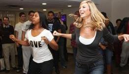 Stacy Keibler promotes The Black Eyed Peas Experience as official spokesperson for the game