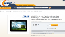 Transformer Prime release date December 8th says Newegg’s Pre-order page