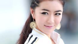 Model Jung Joo Mi promotes Pro Evolution Soccer in Korea