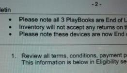 TELUS: “all 3 PlayBooks are End of Life”