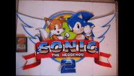 Sonic 2 logo made out of 24,651 beads