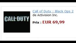 Call of Duty: Black Ops 2 appears on Amazon France