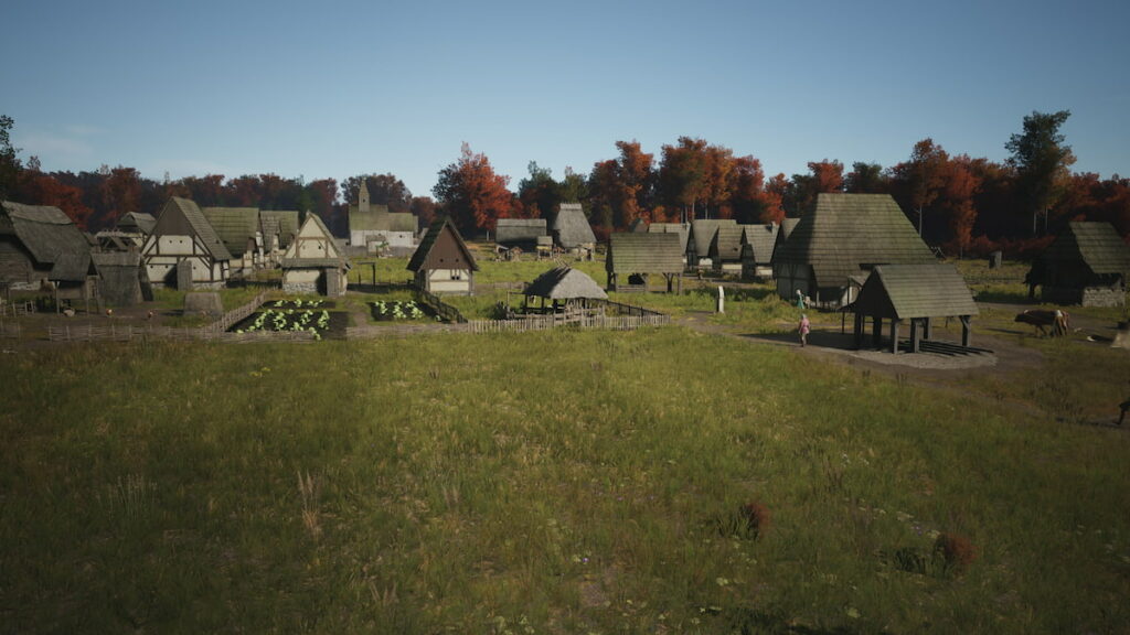 Manor Lords closer image of some village buildings