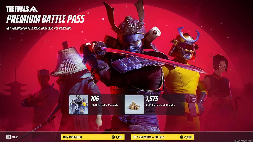 Screenshot of a Season 3 Battle Pass in The Finals