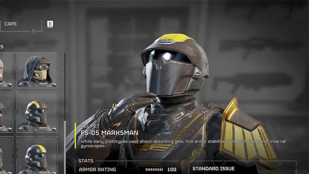Helldivers 2 Helmet marksman