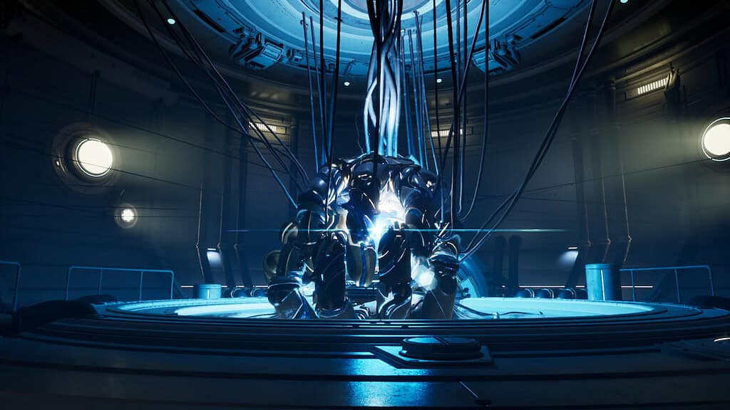 Screenshot during a Mastery Rank increase cutsceen in The Firt Descendant