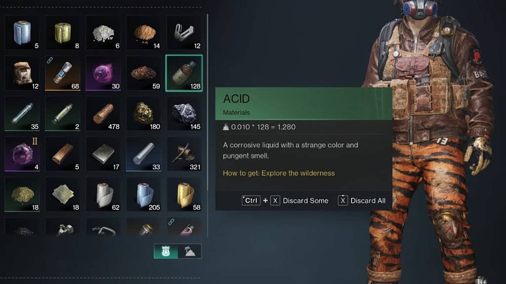 Once Human acid in the inventory