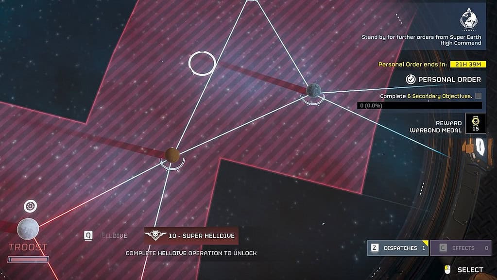 To dive on Super Helldive in Helldivers 2, you need to finish a Helldive mission first.