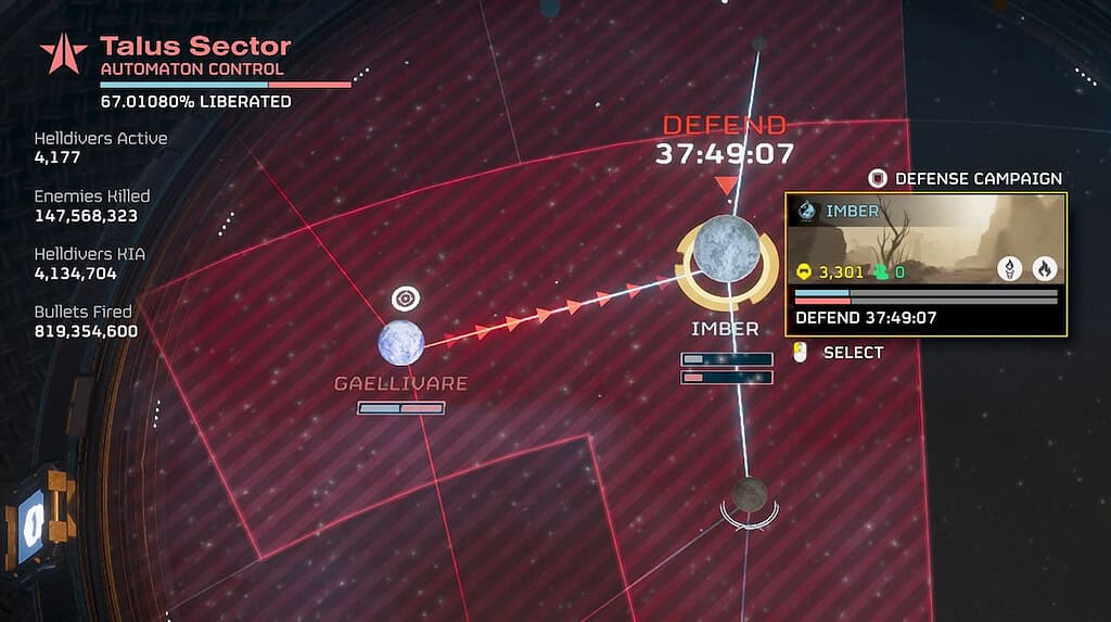 Helldivers 2 planet Imber in Talus sector