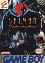 Screenshot of the Batman Animated Series Game that was released on Gameboy. It Shows Batman with his cape raised. With another batman diving out of a buildinf