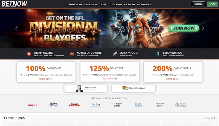 BetNow best sportsbook promos homepage