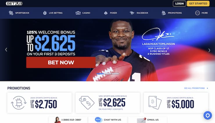 An image showing BetUS and its generous sports welcome bonus.
