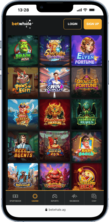 BetWhale casino games lobby