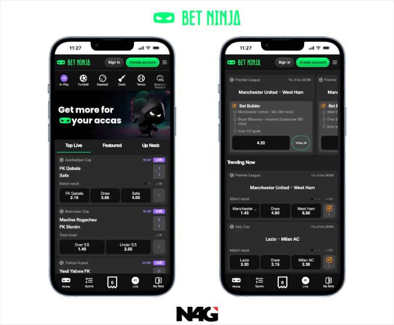 Image of Bet Ninja betting app on mobile in Australia