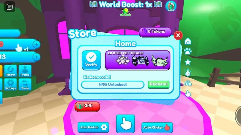 Code redemption for Clicking Simulator