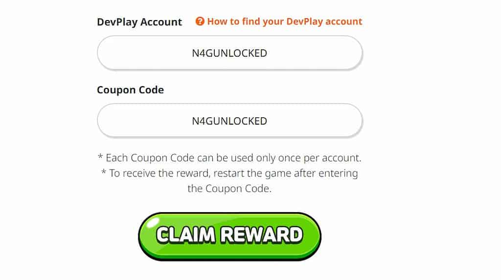 Code redemption page for Cookie Run Kingdom