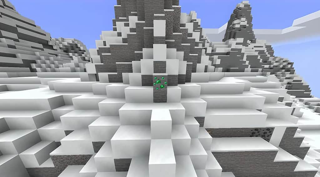 Emerald ore in Minecraft.