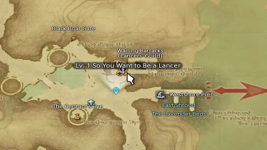 A map of Final Fantasy 14