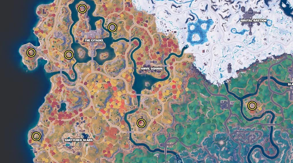 Map image showing where guard towers are.