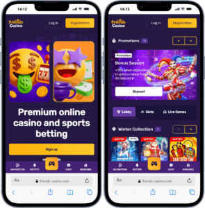 Мобильные страницы казино Friends casino