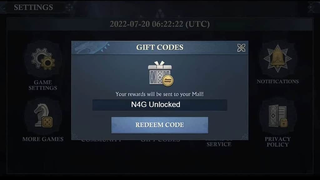 Frost & Flame King of Avalon codes redemption page