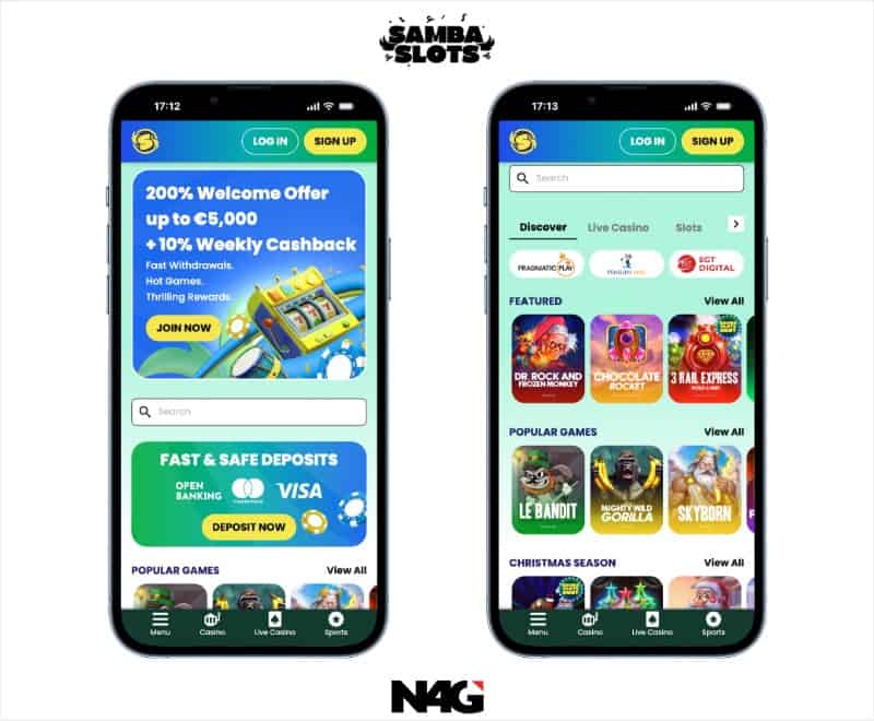 An image of the Samba Slots online casino South Africa mobile app