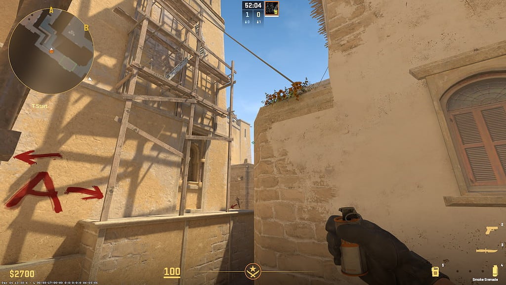 Image of T spawn on Mirage map in CS2