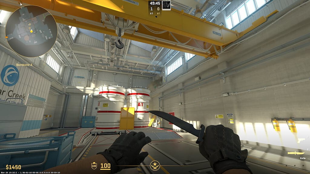 Image of site A Haven smoke on map Nuke in CS2